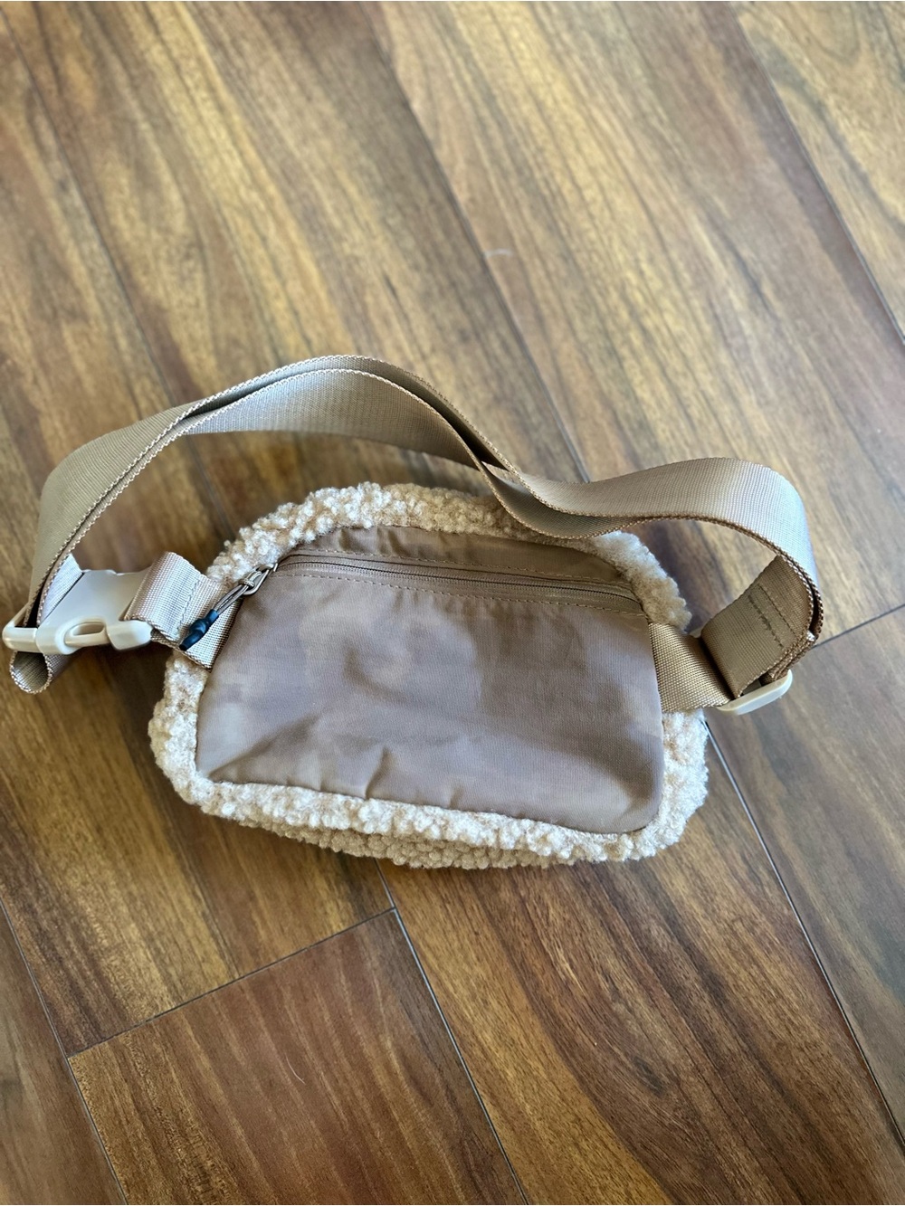 C.C Teddy Sherpa Belt Bag - Beige - Picture 8 of 10